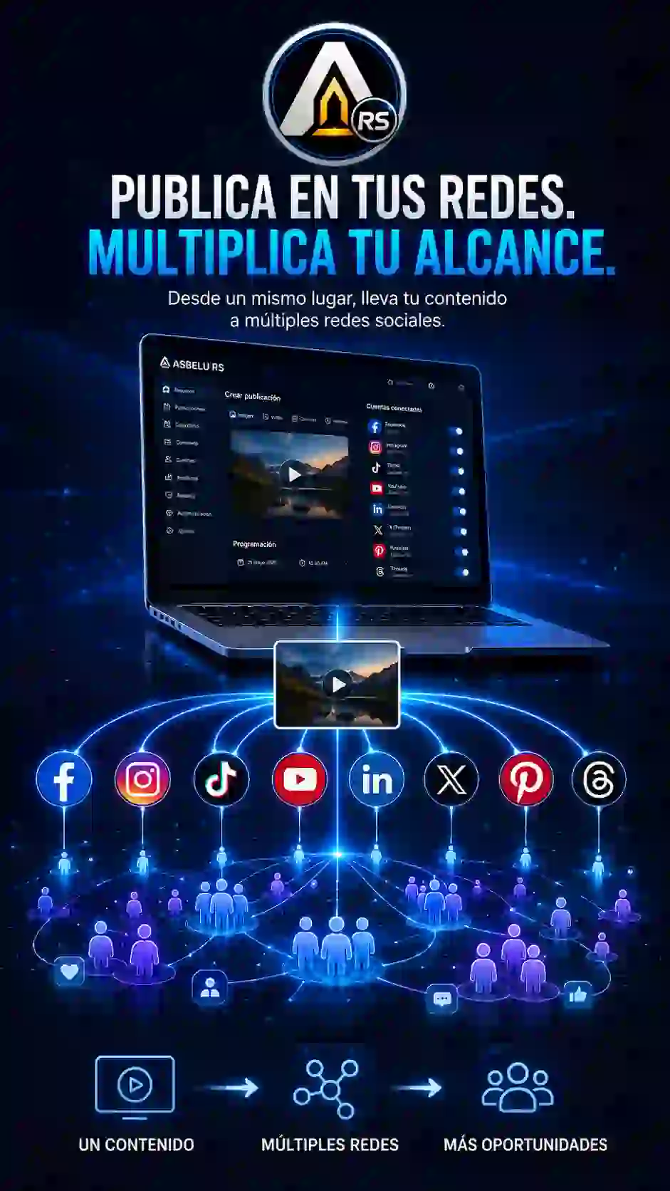 Asbelu RS: publicación y alcance en múltiples redes sociales